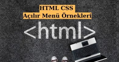 HTML CSS Açılır Menü Örnekleri